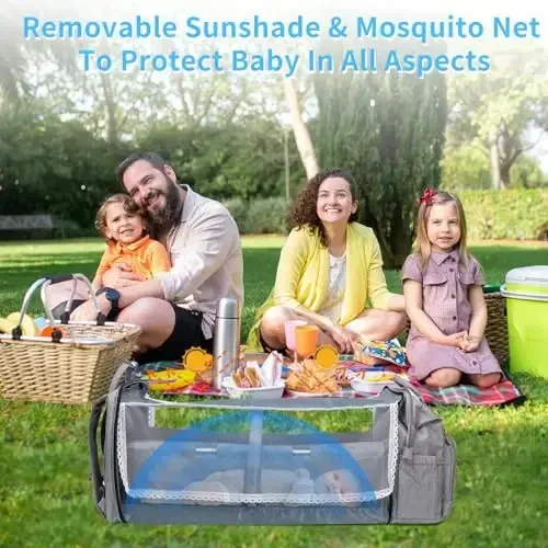 KABAQOO Diaper Bag Backpack with Detachable Changing Station, Large Capacity Baby Diaper Bags for Boys & Girls, Baby Registry Search Stuff & Shower Gifts, Newborn Essentials Must Haves, Grey 