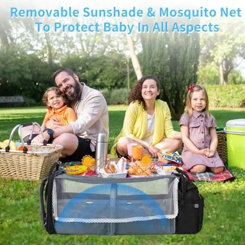 KABAQOO Diaper Bag Backpack with Detachable Changing Station, Large Capacity Baby Diaper Bags for Boys & Girls, Baby Registry Search Stuff & Shower Gifts, Newborn Essentials Must Haves, Black-2s - 5