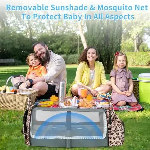 KABAQOO Diaper Bag Backpack with Detachable Changing Station, Large Capacity Baby Diaper Bags for Boys & Girls, Baby Registry Search Stuff & Shower Gifts, Newborn Essentials Must Haves, Leopard Print - 5