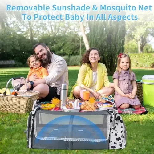 KABAQOO Olin bezi sumkasi, ajratiladigan o'zgartirish stantsiyasi bilan, katta sig'imli bolalar uchun olin bezi sumkalari, o'g'il bolalar va qizlar uchun, chaqaloqlar ro'yxati qidiruvi va dush sovg'alari, yangi tug'ilgan chaqaloqlar uchun zarur narsalar, sigir - 5