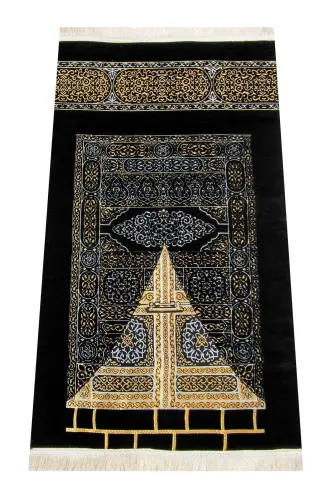 Kabe Desenli Ultra Plus Siyah Şönil Seccade 7 - desen 3 