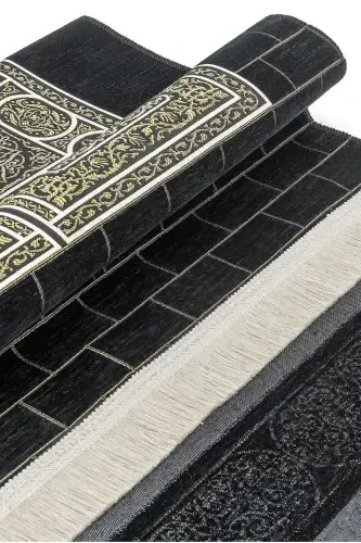 Kabe naqshli Ultra Plus qora shönil joynamoz 18-naqsh 5 - 3