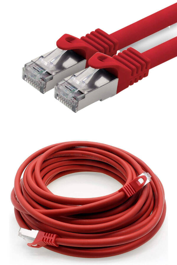 Кабель Ethernet Cat7 S/ftp Lszh для сети LAN красный 5 метров - 5