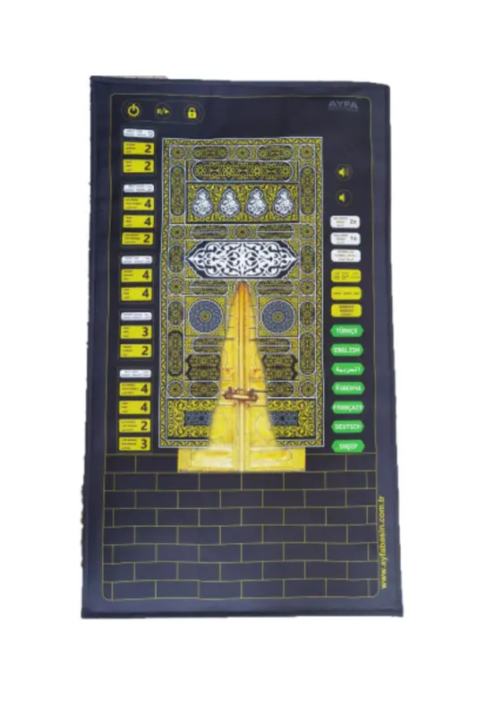 Kabeli Benim Seccadem 110 cm. 7 Dilde namaz Kıldıran Seccade - Siyah - 3