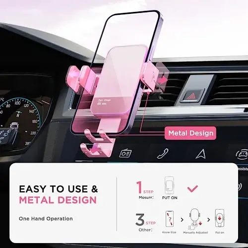 Wireless Car Charger,【7 Colored LED Backlit】 15W Auto Clamping Car Charger Phone Mount Holder fit for iPhone 14 13 12 Mini Pro Max 11 XR XS, Samsung Galaxy S23 Ultra S22 S21+ S10+ Note 20, etc - Pink - 5