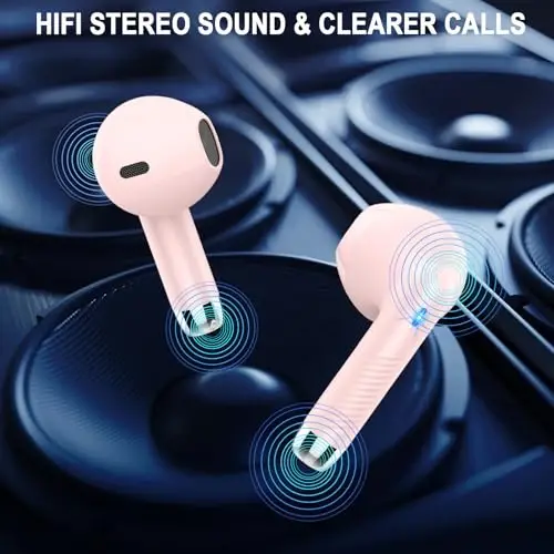 Wireless Bluetooth 5.4 Earbuds, Ear Buds LED Power Display Headphones 6D Stereo, Bluetooth Earbuds in-Ear Noise Cancelling Mic, 40H Playback Mini Case IP7 Waterproof Sports Earphones for Android iOS - 4