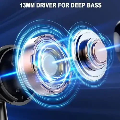 Wireless Bluetooth 5.4 Earbuds, Ear Buds LED Power Display Headphones 6D Stereo, Bluetooth Earbuds in-Ear Noise Cancelling Mic, 40H Playback Mini Case IP7 Waterproof Sports Earphones for Android iOS - 4