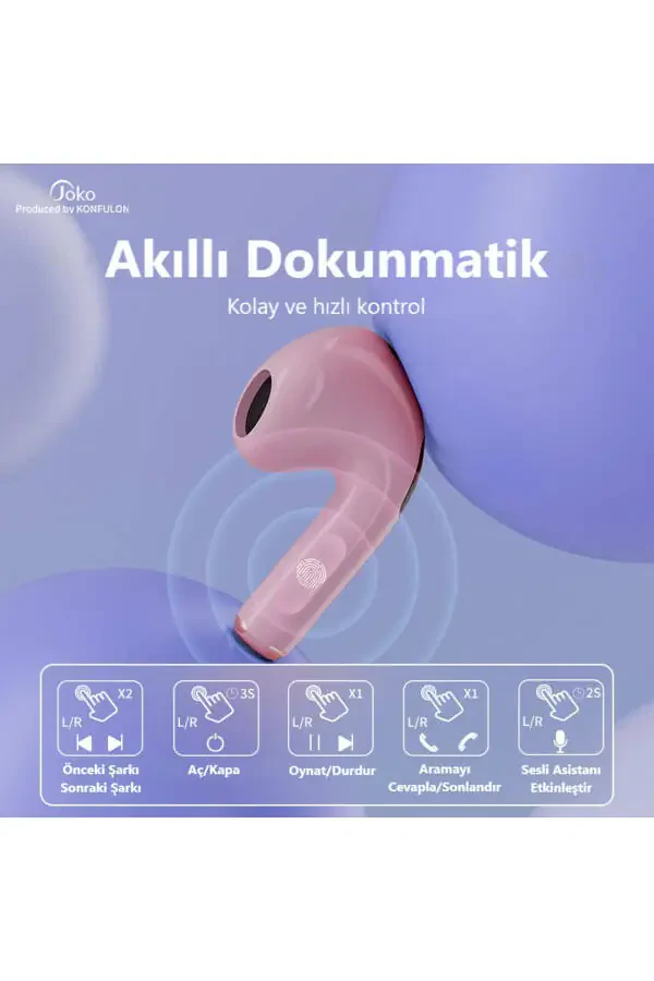Kablosuz Kulakiçi Bluetooth Kulaklık Ios Android Uyumlu Ultra Ses Kedi Kulaklık Kutusuz Bağlantı-Pembe - 3
