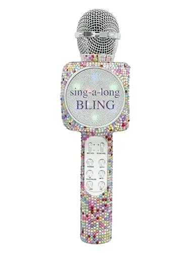 Wireless Express - Sing-Along Bling Bluetooth Karaoke Microphone and Bluetooth Stereo Speaker All-in-One (Confetti Bling) - 4