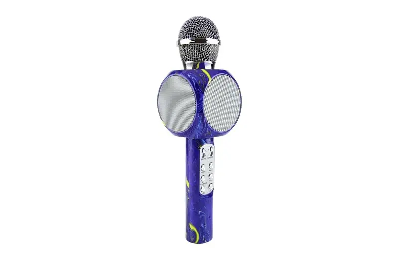 Wireless Express - Sing-Along Bling Bluetooth Karaoke Microphone and Bluetooth Stereo Speaker All-in-One (Swirl Purple) - 3