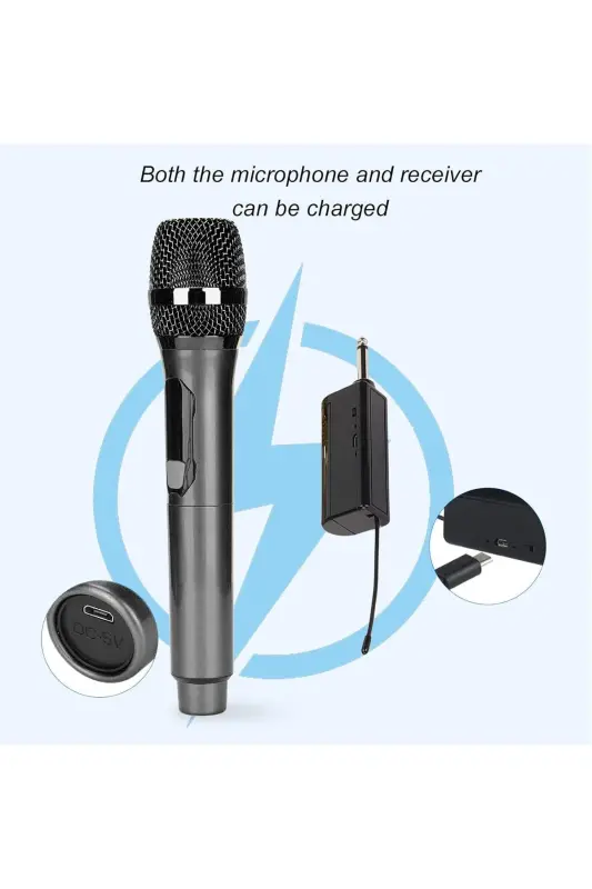 Kablosuz Karaoke Çift Mikrofon6.35mm Sahne Parti Aktivite Amfi Hoparlör Bluetoothsuz TTD-M12 - 7