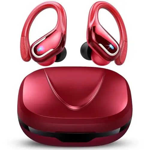 Wireless Earbud, 75Hrs Bluetooth 5.4 Headphones IP7 Waterproof for Sport, Running Wireless Earphones with ENC Noise Canceling Mics, Deep Bass Over Ear bud with Earhooks for Android, iOS, Workout, Gym - 3