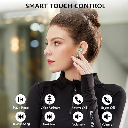 Kablosuz Kulaklık, Bluetooth 5.3 Kulaklıklar 40 Saatte Çalma Süresi Derin Bas Stereo Mini Şarj Kutusu ile, Çift Mikrofonlu Aramalı Bluetooth Kulaklık, IP7 Su Geçirmez Kulak İçi Kulaklıklar Android iOS Telefonlar İçin Yeşil - 6