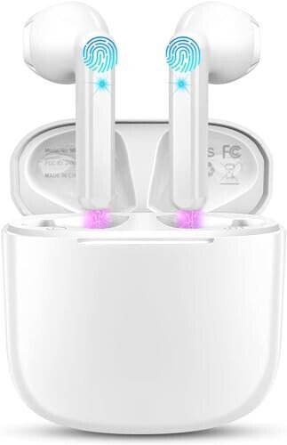 Wireless Earbud, Bluetooth Headphones 5.3 Mini Bluetooth Earbud, Deep Bass Stereo Wireless Earphones in Ear Sport 40H USB-C Charging Case, ENC Noise Cancelling Ear Buds with 4 ENC Mic Dual LED Display - Ordtop