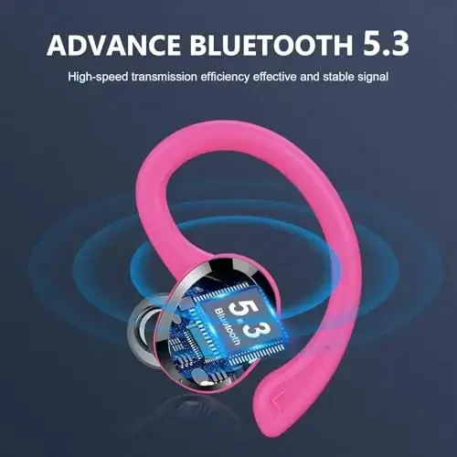 Wireless Earbuds Bluetooth Headphone Sport, Bluetooth 5.3 Earbud 3D HiFi Stereo Over Ear Buds, 48Hrs Earhooks Earphone with Noise Cancelling Mic, IP7 Waterproof Headset for Workout/Running/Gym - Rulefiss (1)