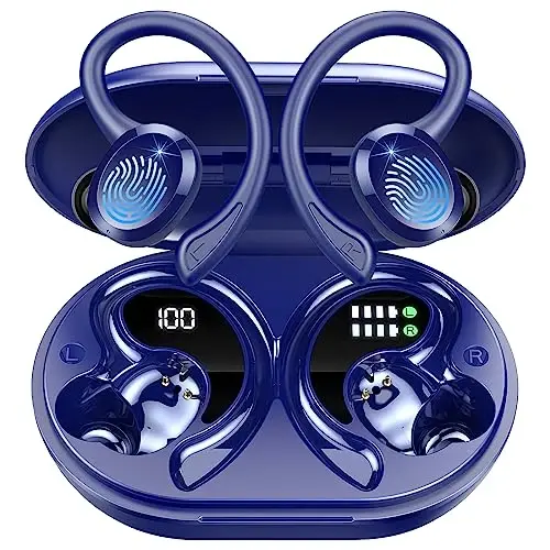 Wireless Earbuds Bluetooth Headphones Sport, Bluetooth 5.3 Earbud 3D HiFi Stereo Over Ear Buds, 48Hrs Earhooks Earphone with Noise Cancelling Mic, IP7 Waterproof Headset for Workout/Running/Gym - 1