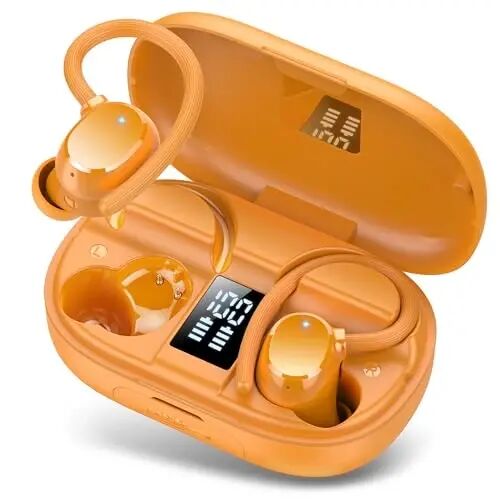 Wireless Earbuds 128hrs Bluetooth 5.3 Headphone Sport, 2026 Bluetooth Earbuds Stereo Deep Bass Over Ear Bud with Earhooks, ENC Noise Cancelling Mic, IPX7 Waterproof Earphone for Workout/Running - HADBLENG
