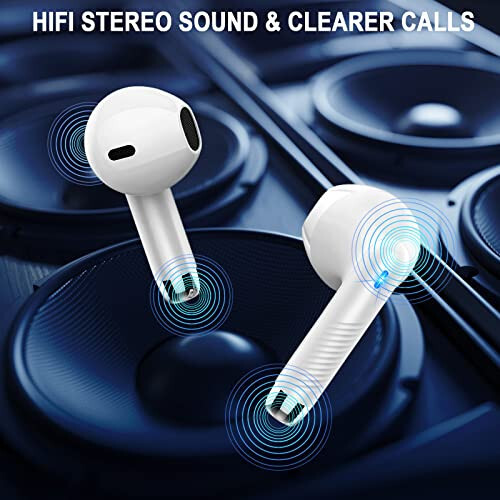 Wireless Earbuds, Bluetooth 5.4 Ear Buds LED Power Display Headphones Bass Stereo, Bluetooth Earbuds in-Ear Noise Cancelling Mic, 40H Playback Mini Case IP7 Waterproof Sports Earphones for Android iOS - Jxrev (1)
