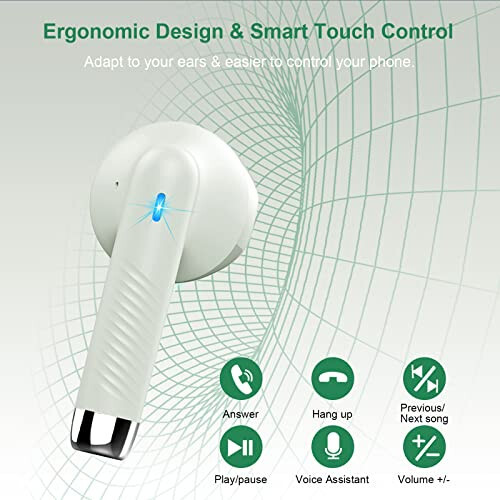 Wireless Earbuds, Bluetooth 5.4 Earbuds Stereo Bass, Bluetooth Headphones in Ear with Noise Cancelling Mic, Earphones IP7 Waterproof Sports, 32H Playtime USB C Charging Green Ear Buds for Android iOS - 5
