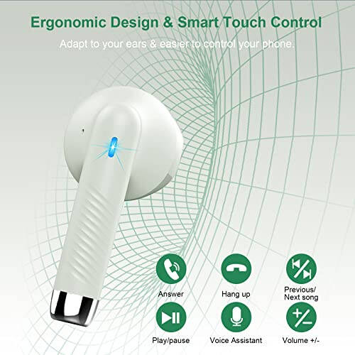 Wireless Earbuds, Bluetooth 5.4 Earbuds Stereo Bass, Bluetooth Headphones in Ear with Noise Cancelling Mic, Earphones IP7 Waterproof Sports, 32H Playtime USB C Charging Green Ear Buds for Android iOS - 5