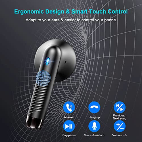 Wireless Earbuds, Bluetooth 5.4 Earbuds Stereo Bass, Bluetooth Headphones in Ear Noise Cancelling Mic, Earphones IP7 Waterproof Sports, 32H Playtime USB C Mini Charging Case Ear Buds for Android iOS - 6
