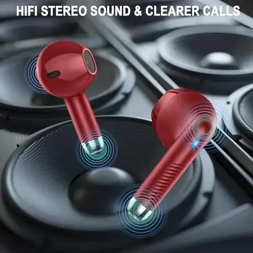 Wireless Earbuds, Bluetooth 5.4 Headphones LED Power Display Ear Buds Bass Stereo, Bluetooth Earbuds in-Ear Noise Cancelling Mic, 40H Playback Mini Case IP7 Waterproof Sports Earphones for Android iOS - 6