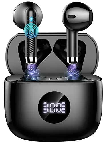Kablosuz Kulaklıklar, Bluetooth 5.4 Kulaklık LED Güç Ekranlı Bas Stereo, Bluetooth Kulaklıklar, Gürültü Önleyici Mikrofonlu, 40 Saat Çalma Süreli Mini Kasa, Android iOS için IP7 Su Geçirmez Spor Kulaklıkları - 1