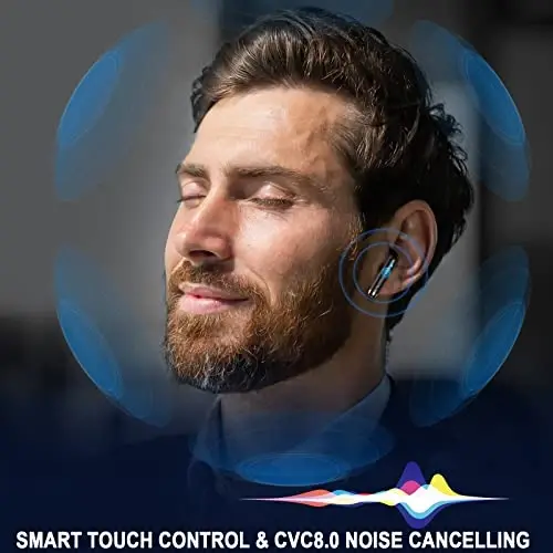 Kablosuz Kulaklıklar, Bluetooth 5.4 Kulaklık LED Güç Ekranlı Bas Stereo, Bluetooth Kulaklıklar, Gürültü Önleyici Mikrofonlu, 40 Saat Çalma Süreli Mini Kasa, Android iOS için IP7 Su Geçirmez Spor Kulaklıkları - 2