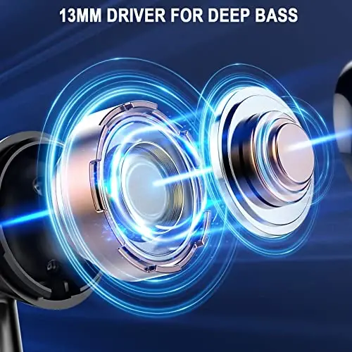 Kablosuz Kulaklıklar, Bluetooth 5.4 Kulaklık LED Güç Ekranlı Bas Stereo, Bluetooth Kulaklıklar, Gürültü Önleyici Mikrofonlu, 40 Saat Çalma Süreli Mini Kasa, Android iOS için IP7 Su Geçirmez Spor Kulaklıkları - 4
