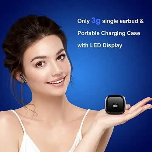 Kablosuz Kulaklıklar, Bluetooth 5.4 Kulaklık LED Güç Ekranlı Bas Stereo, Bluetooth Kulaklıklar, Gürültü Önleyici Mikrofonlu, 40 Saat Çalma Süreli Mini Kasa, Android iOS için IP7 Su Geçirmez Spor Kulaklıkları - 5