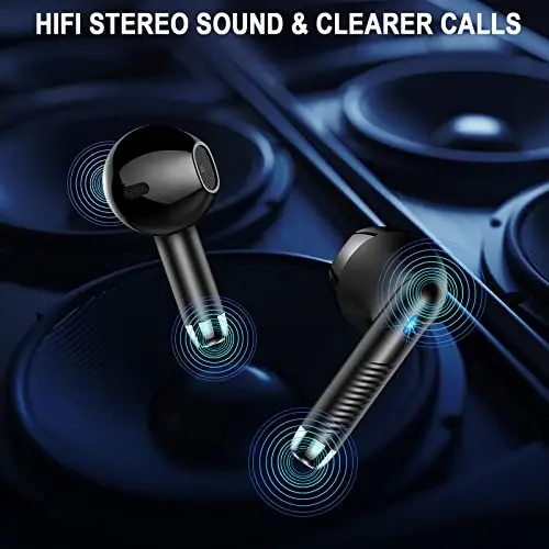 Kablosuz Kulaklıklar, Bluetooth 5.4 Kulaklık LED Güç Ekranlı Bas Stereo, Bluetooth Kulaklıklar, Gürültü Önleyici Mikrofonlu, 40 Saat Çalma Süreli Mini Kasa, Android iOS için IP7 Su Geçirmez Spor Kulaklıkları - 6