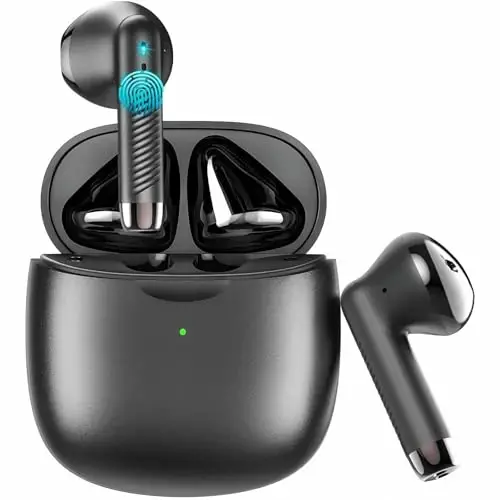 Wireless Earbuds, Bluetooth 5.4 Earbuds Stereo Bass, Bluetooth Headphones | in Ear Noise Cancelling Mic, Sports Earphones IP7 Waterproof, 32H Playtime USB C Mini Charging Case Ear Buds for Android iOS 