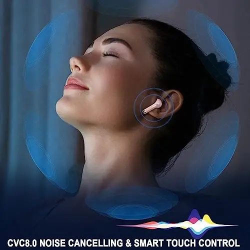 Kablosuz Kulaklıklar, Bluetooth 5.4 Kulaklıklar LED Güç Ekranı Kulaklıklar Bas Stereo, Bluetooth Kulaklıklar Kulak İçi Gürültü Önleyici Mikrofon, 40 Saat Oynatma Mini Kasa IP7 Su Geçirmez Spor Kulaklıklar Android iOS için - JXREV (1)