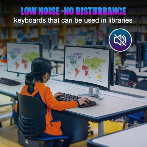 Wireless Gaming Keyboard, RGB & Single-Color Backlit, Full-Size Waterproof Computer Keyboard, Silent Keys, Wrist Rest, Sleep Mode, Rechargeable 2.4G Wireless Keyboardfor Windows, Mac, PC, Laptop - 5