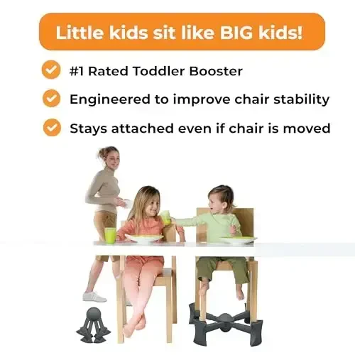 KABOOST Booster Seat for Kitchen Chair, Charcoal - Goes Under The Chair - Portable Booster for Toddlers and Grown Ups - 3