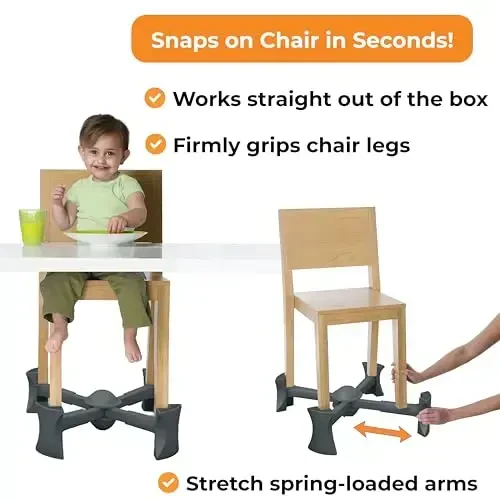 KABOOST Booster Seat for Kitchen Chair, Charcoal - Goes Under The Chair - Portable Booster for Toddlers and Grown Ups - 2