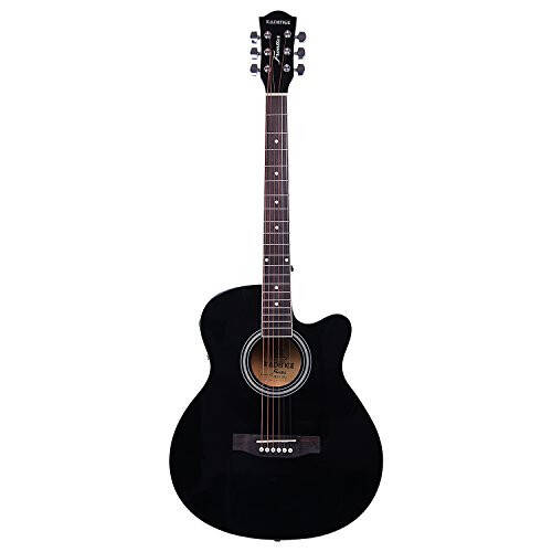 Kadence Frontier Series Acoustic Electric Guitar - Spruce Wood Finish Electric Acoustic Guitar (Black EQ) - Electro Acoustic Guitars with Strings, Strap, Pickup and Bag - Semi Acoustic Guitar - 6