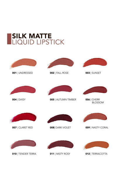 Kadife Dokulu Likit Mat Ruj - Silk Matte Liquid Lipstick - 012 TERRACOTTA - 8690604505395-012 TERRACOTTA - 5