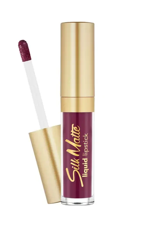 Kadife Dokulu Likit Mat Ruj (MÜRDÜM RENGİ)-silk Matte Liquid Lipstick-015 Pretty Plum-8690604505425-015 PRETTY PLUM - 2
