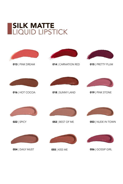 Kadife Dokulu Likit Mat Ruj - Silk Matte Liquid Lipstick - 002 FALL ROSE - 8690604397280 - 12