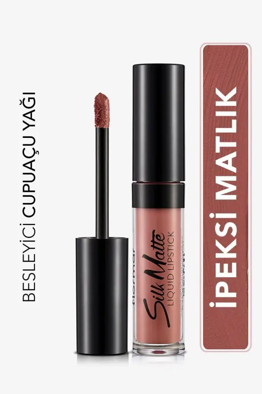 Kadife Dokulu Likit Mat Ruj - Silk Matte Liquid Lipstick - 002 FALL ROSE - 8690604397280 - 002 FALL ROSE - 2