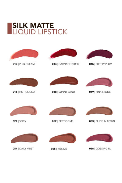 Kadife Dokulu Likit Mat Ruj - Silk Matte Liquid Lipstick - 002 FALL ROSE - 8690604397280-002 FALL ROSE - 30