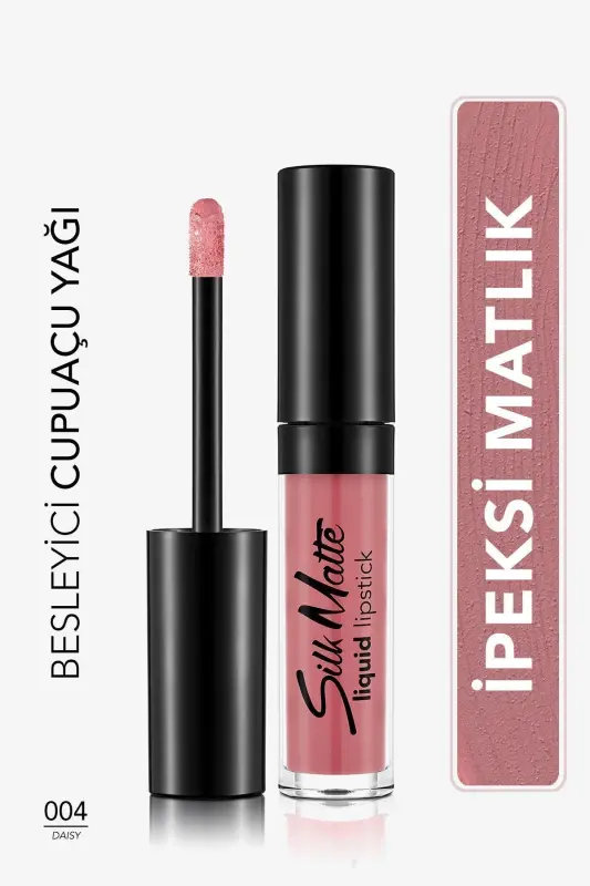 Kadife Dokulu Likit Mat Ruj - Silk Matte Liquid Lipstick - 004 Daısy - 8690604397334 - 004 DAISY - 1