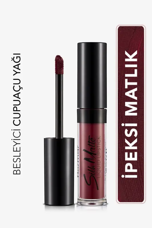 Kadife Dokulu Likit Mat Ruj - Silk Matte Liquid Lipstick - 008 DARK VIOLET - 8690604397372 - 008 DARK VIOLET - 7