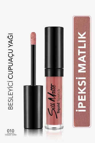 Kadife Dokulu Likit Mat Ruj - Silk Matte Liquid Lipstick - 010 TENDER TERRA - 8690604505371 - 010 TENDER TERRA 