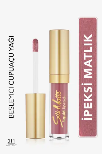 Kadife Dokulu Likit Mat Ruj - Silk Matte Liquid Lipstick - 011 MISTY ROSY - 8690604505388 - 011 MISTY ROSY 