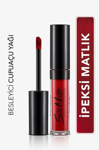 Kadife Dokulu Likit Mat Ruj - Silk Matte Liquid Lipstick - 014 CARNATION RED - 8690604505418 - 014 CARNATION RED 