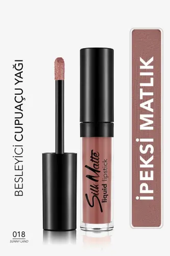 Kadife Dokulu Likit Mat Ruj - Silk Matte Liquid Lipstick - 018 SUNNY LAND - 8690604627615 - 018 SUNNY LAND 