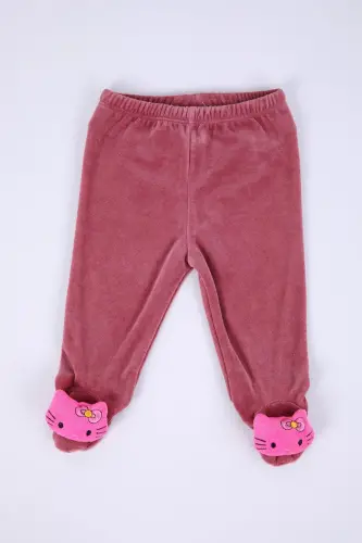 Kadife Oyuncaklı Kız Erkek Bebek Çocuk Pantolon Hello Kitty - Fuşya - BABYHOLA (1)
