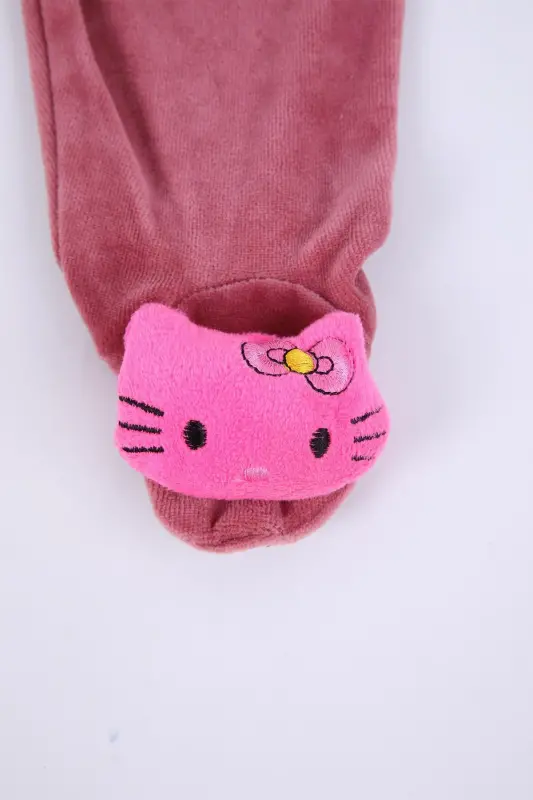 Kadife Oyuncaklı Kız Erkek Bebek Çocuk Pantolon Hello Kitty - Fuşya - 3